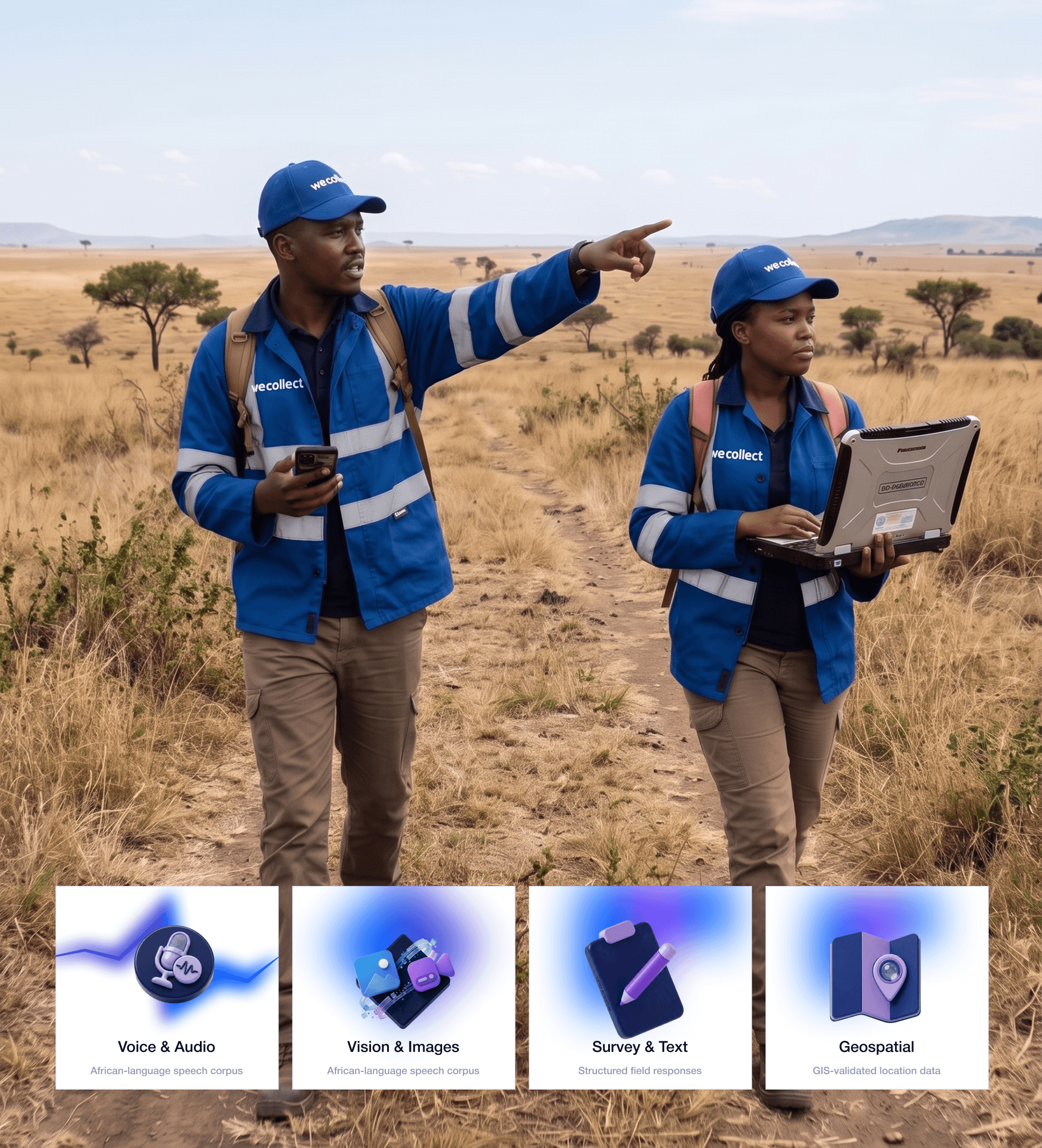 Wecollect field agents collecting AI training data