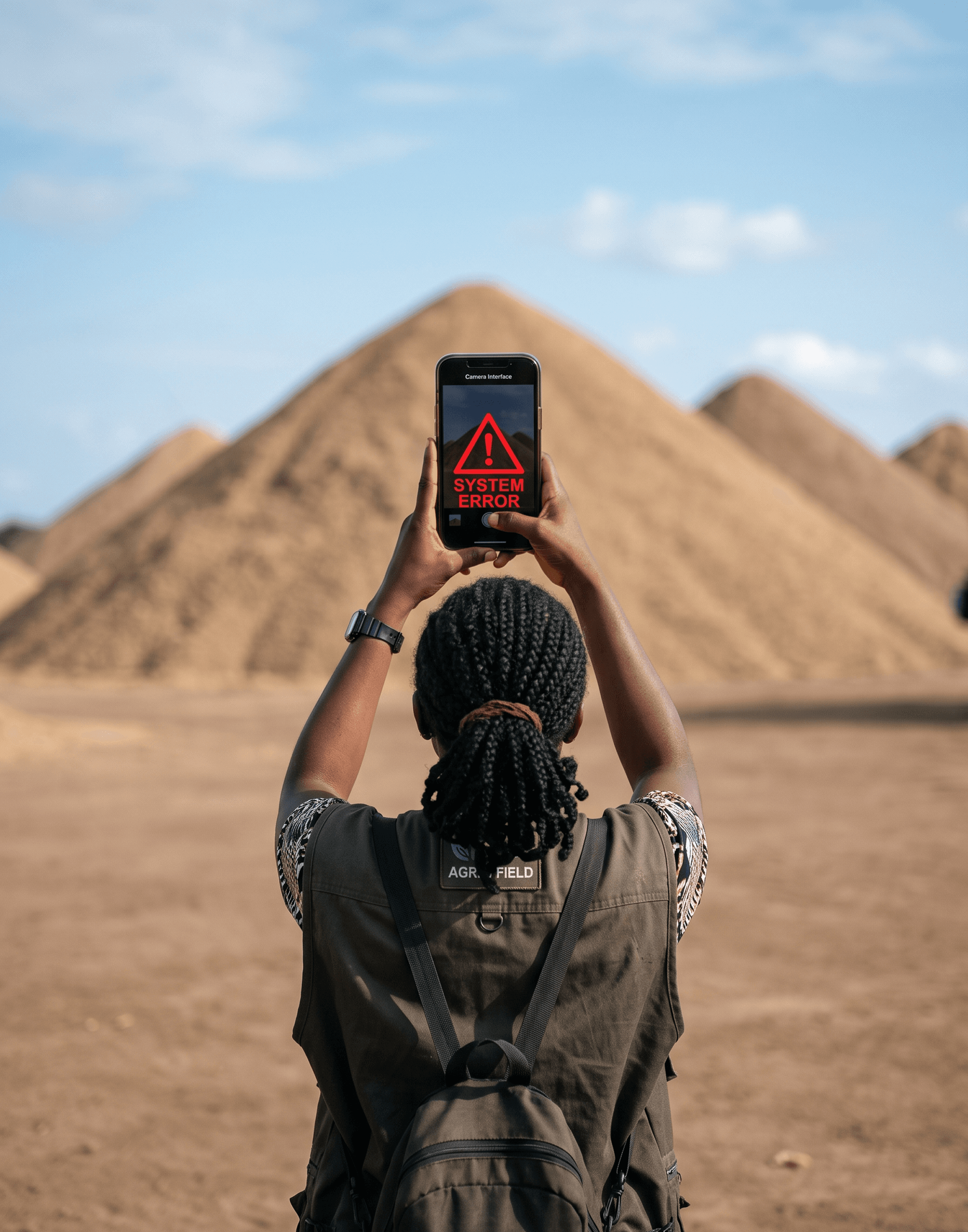 Field worker collecting AI data