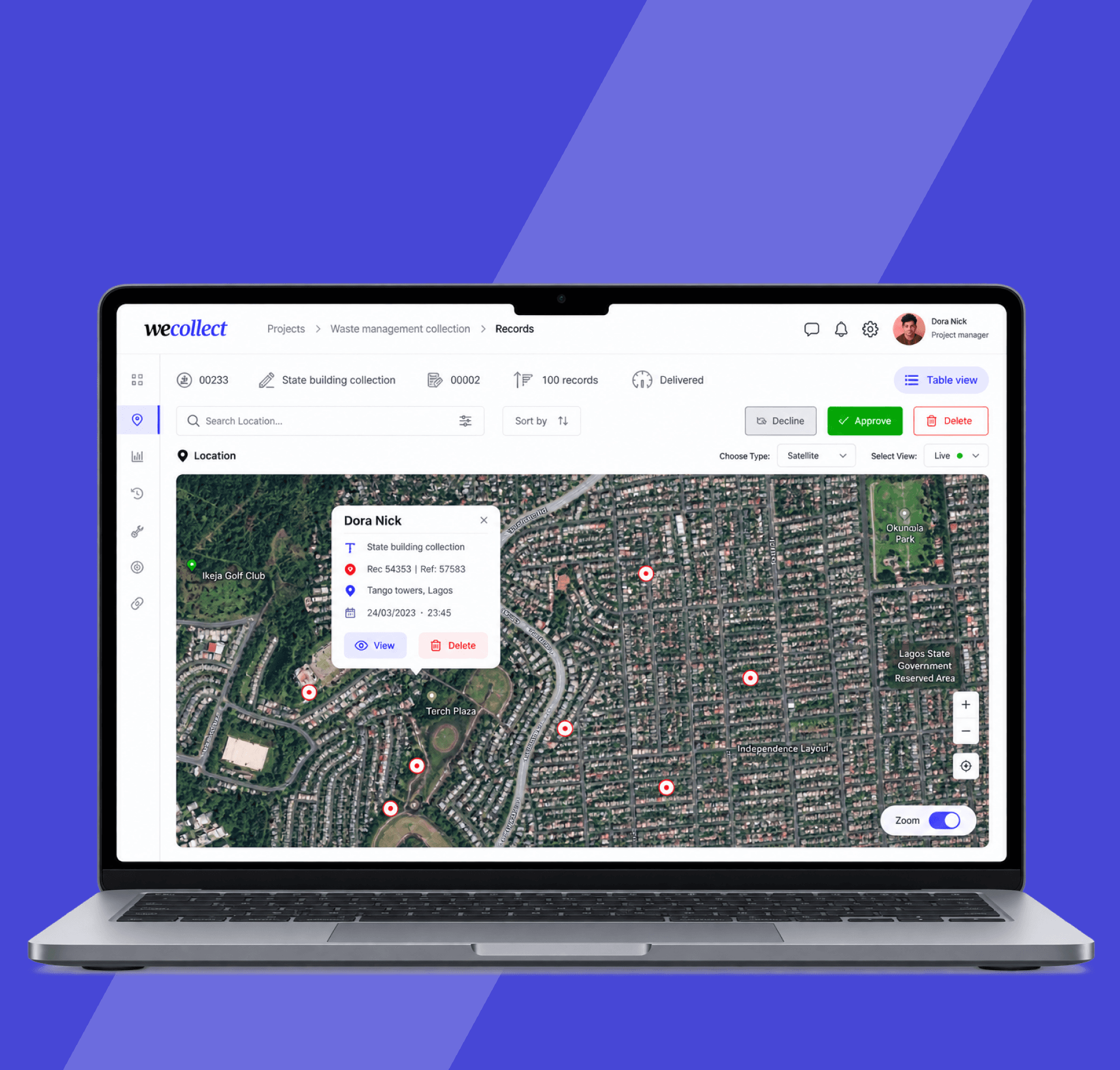 Wecollect Platform Interface
